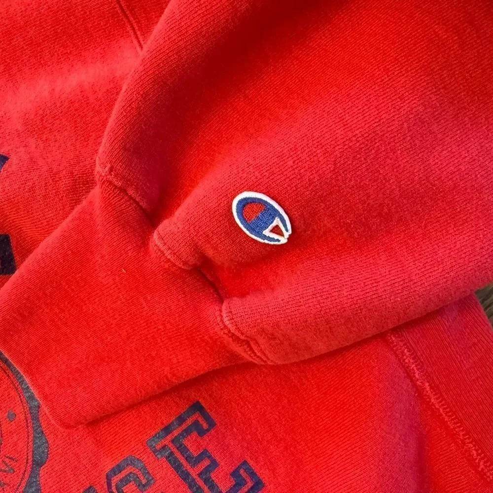 Champion Reverse Weave Sweatshirt Vintage 1980s Red Hope College Large